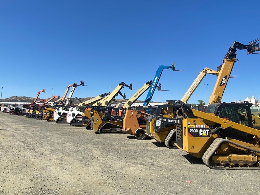 Heavy equipment sitting in a yard.